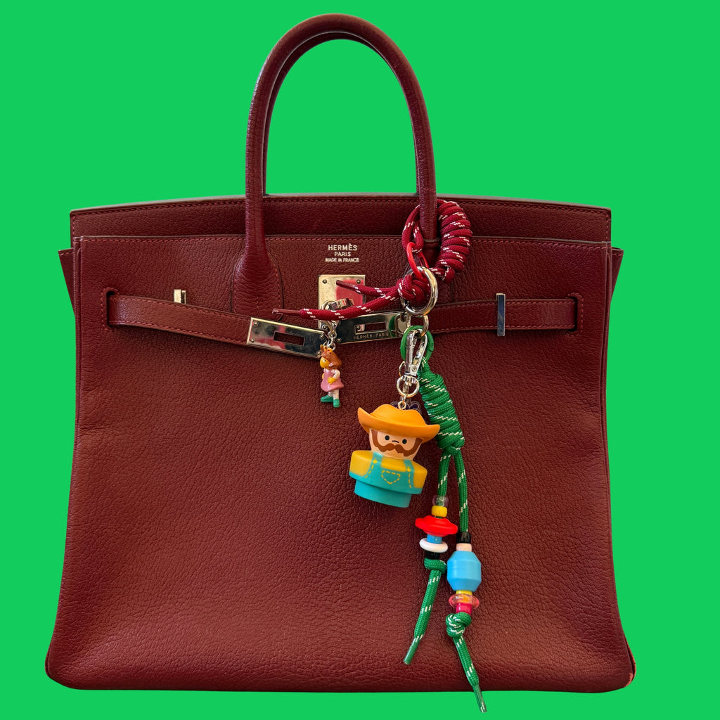 Vintage 1990s Fisher Price Chunky People Bag Charms — Gold Hardware