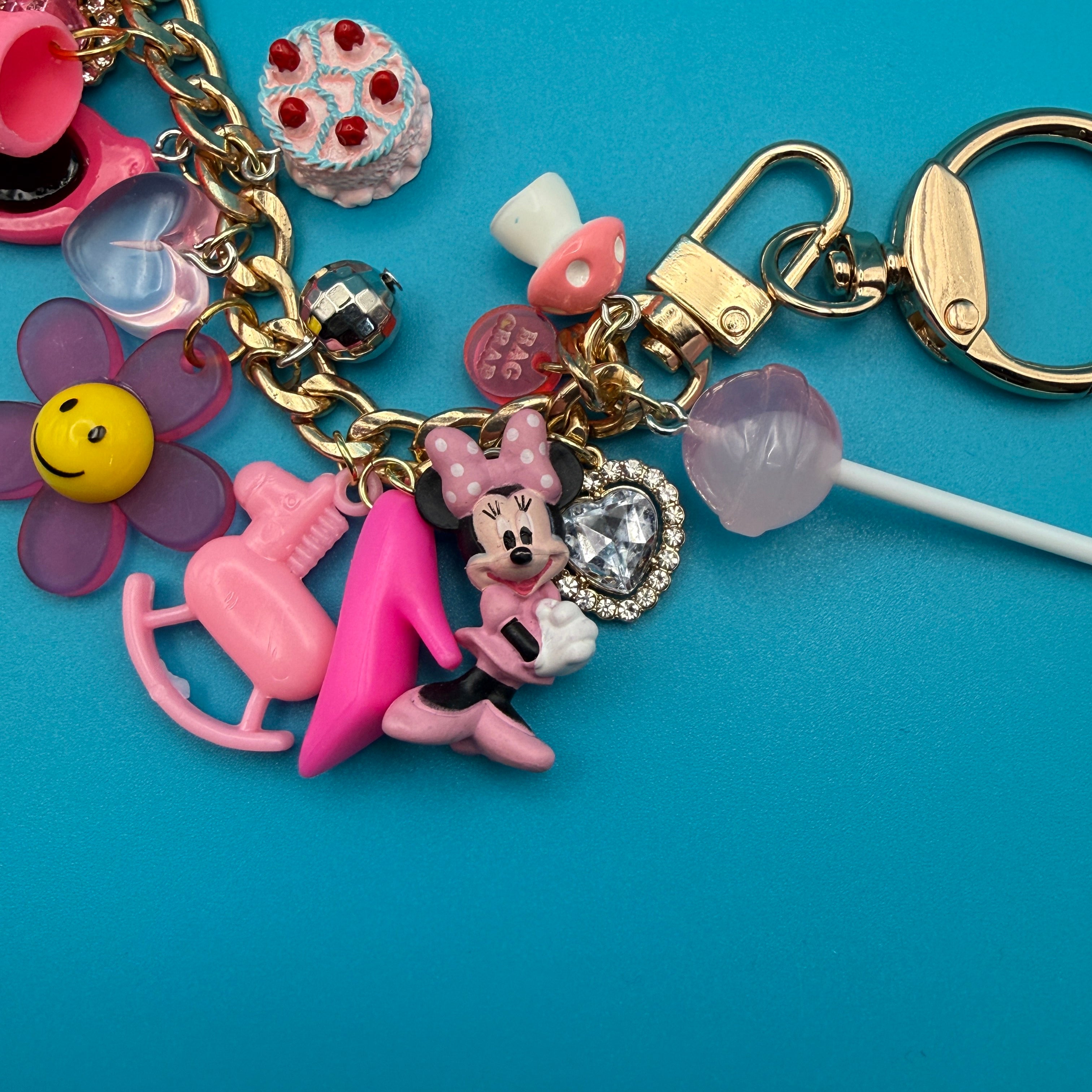 1:1  Classic Barbie   Chain — Pink & Gold Stack - barbie doll toy pink rare vintage keychain vintage charms for bag nostalgia vintage keychains y2k collectible - Bag Crap