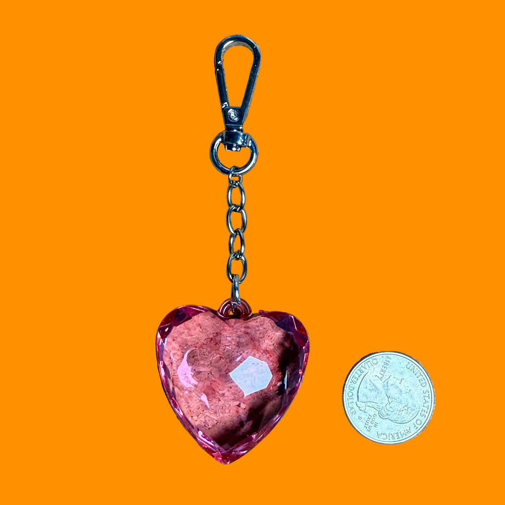 Vintage Colorful Resin Heart Keychains: You Pick
