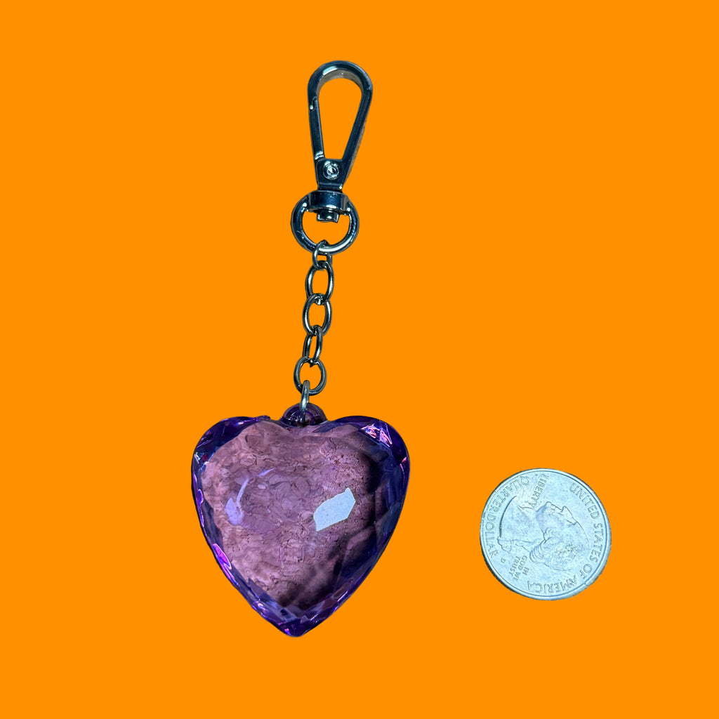 Vintage Colorful Resin Heart Keychains: You Pick