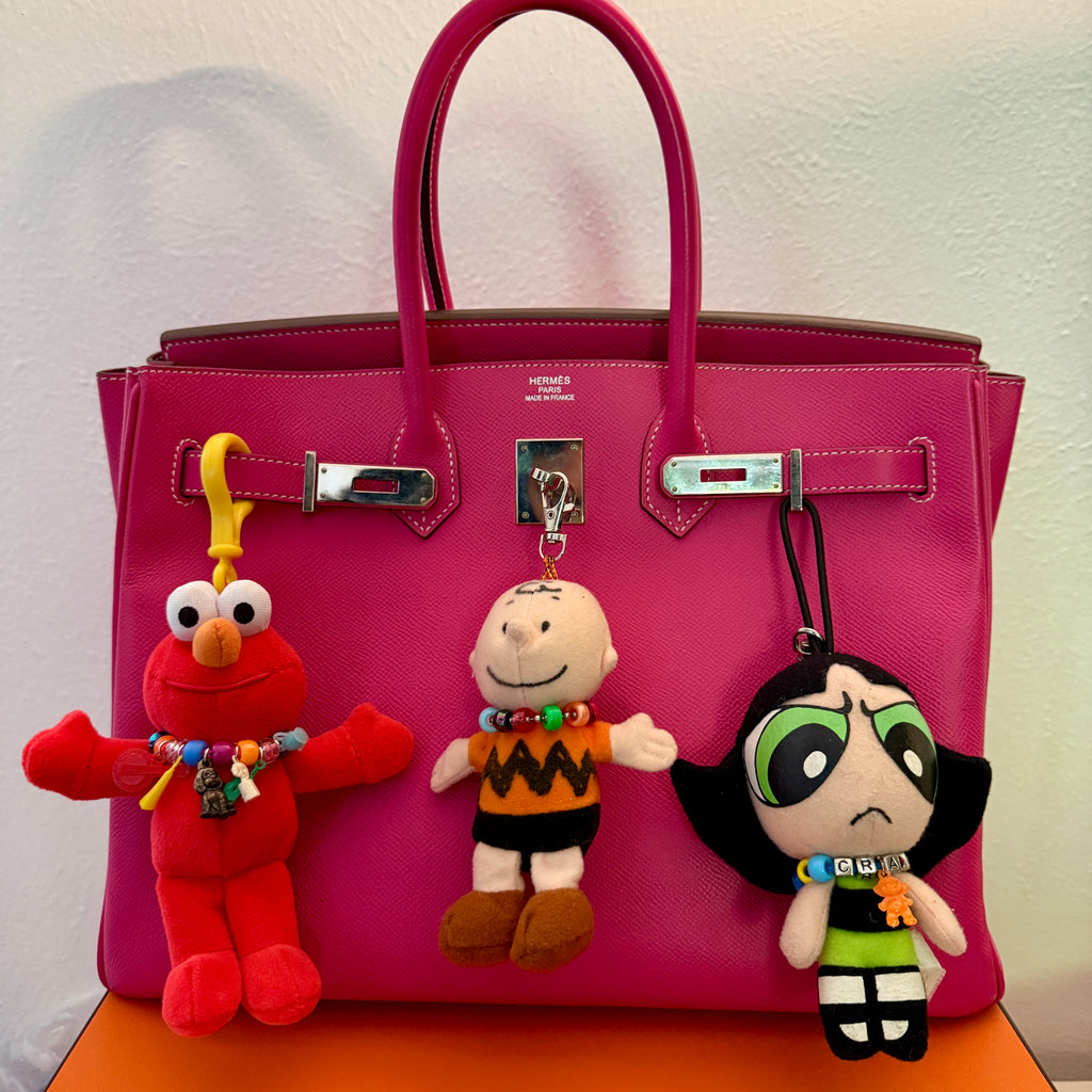 Vintage Charm Necklace Cartoon Character Plush Bag Charms