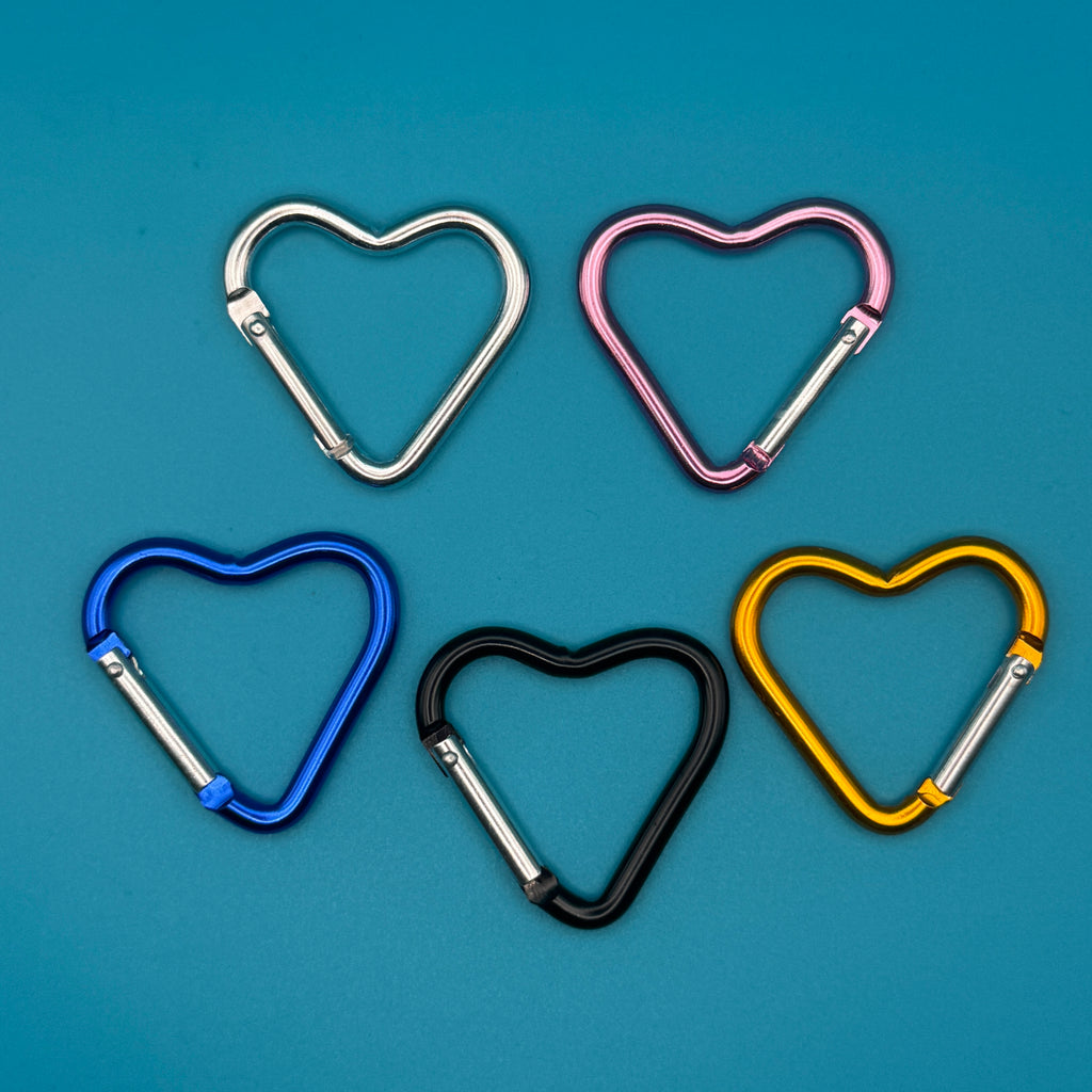 Colorful Metal Heart Carabiner Clips