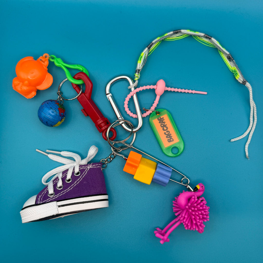 Mini Sneaker Rubber Pom Pom Keychain & Bag Charm Pack: You Pick