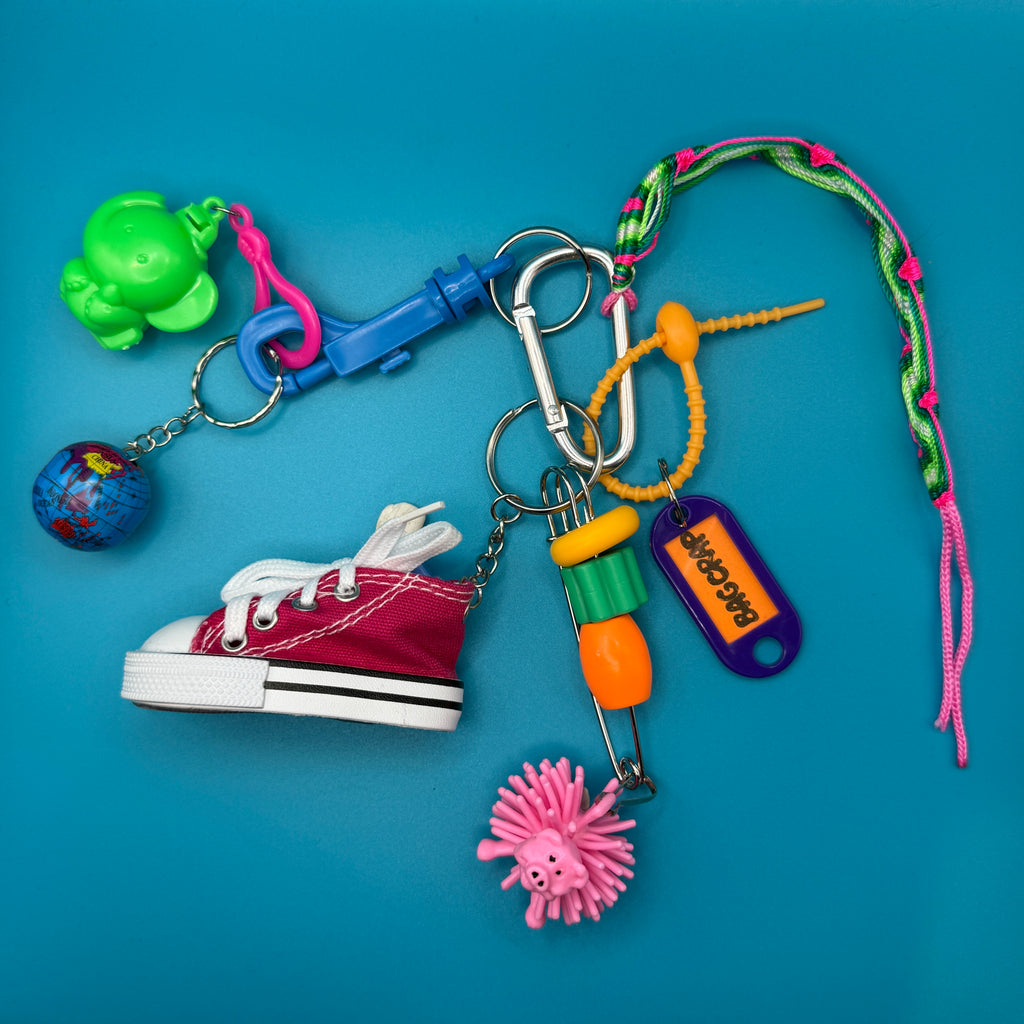 Mini Sneaker Rubber Pom Pom Keychain & Bag Charm Pack: You Pick