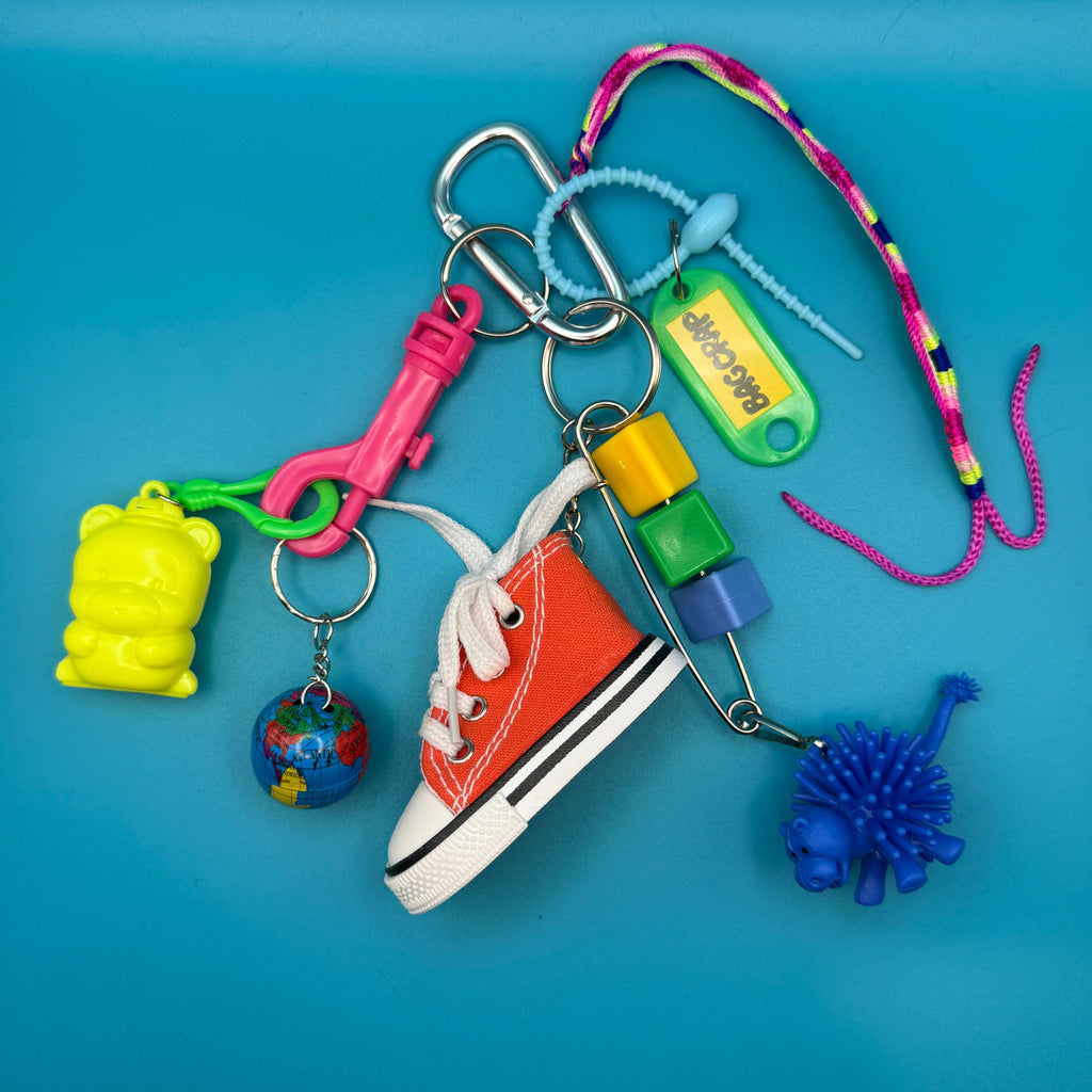 Mini Sneaker Rubber Pom Pom Keychain & Bag Charm Pack: You Pick