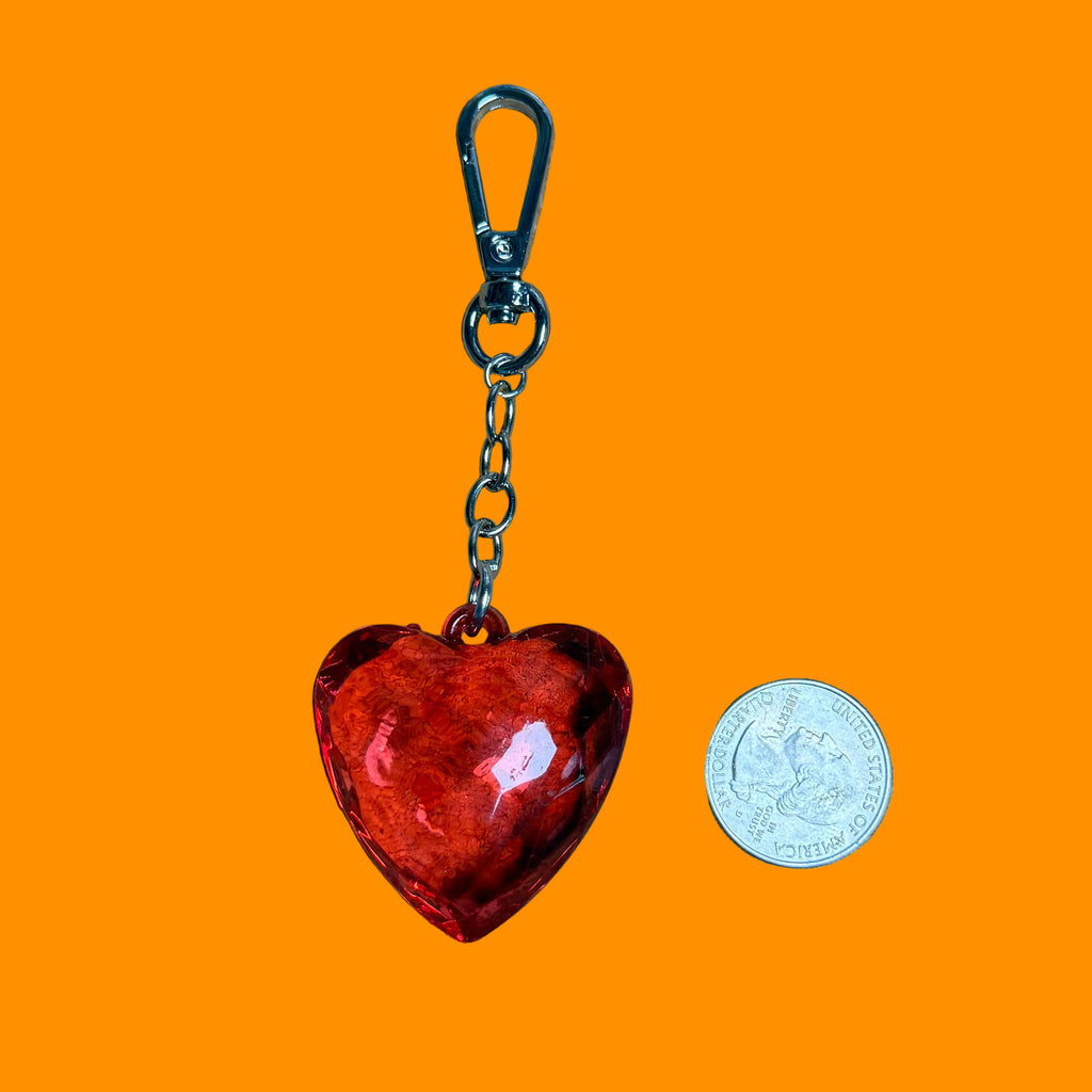 Vintage Colorful Resin Heart Keychains: You Pick