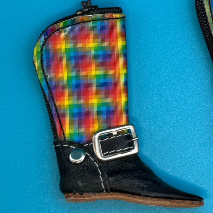Vintage Holographic Coin Pouch Boot Keychains