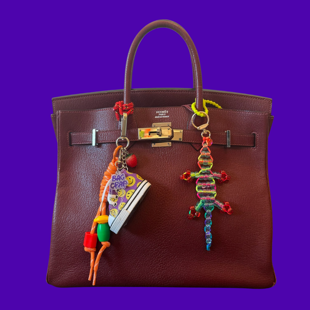 Vintage Purple Smiley Face Sneaker Bag Charm Pack