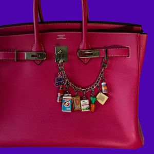 1:1  ‘90s Barbie Miniature Foods   Chain - vintage bag charm chains silver nostalgia vintage y2k vintage keychain vintage charms for bag nostalgia vintage keychains y2k collectible - Bag Crap