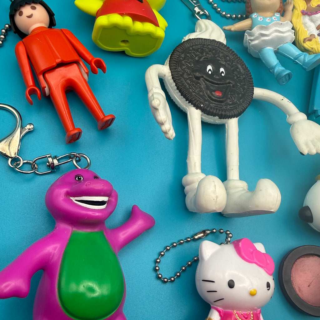 Vintage 1970s-Y2K Happy Meal Bag Charms & Keychains- Snoopy, Hello Kitty