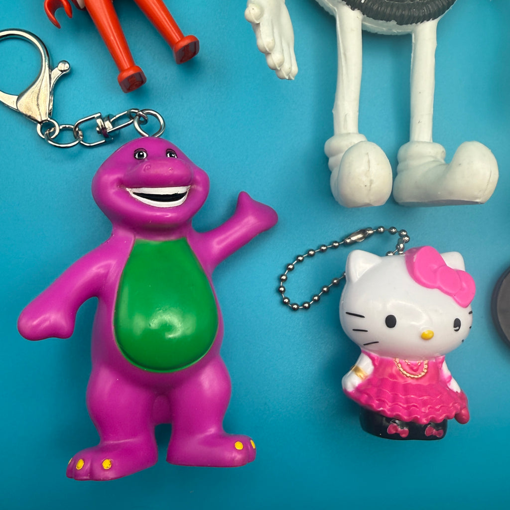 Vintage 1970s-Y2K Happy Meal Bag Charms & Keychains- Snoopy, Hello Kitty