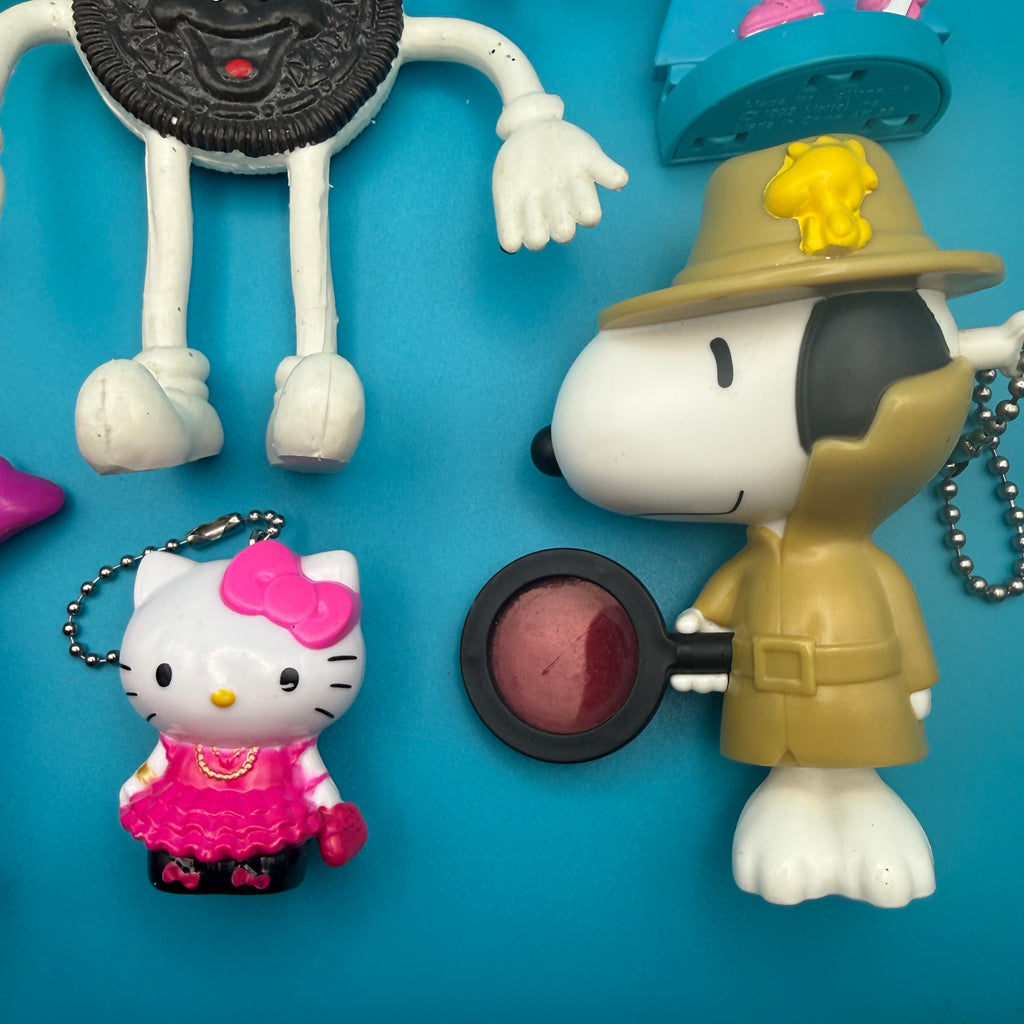 Vintage 1970s-Y2K Happy Meal Bag Charms & Keychains- Snoopy, Hello Kitty