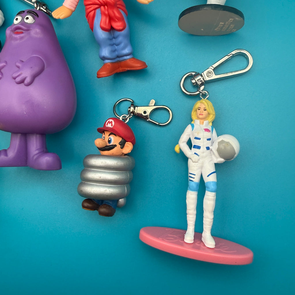 Vintage 1990s Classic Cartoon Character Toy Bag Charms & Keychains