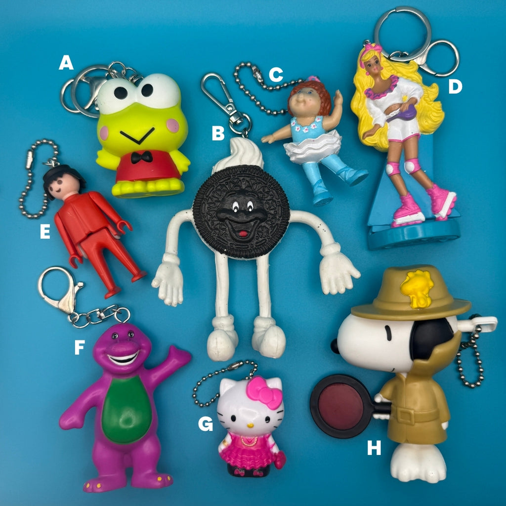 Vintage 1970s-Y2K Happy Meal Bag Charms & Keychains- Snoopy, Hello Kitty