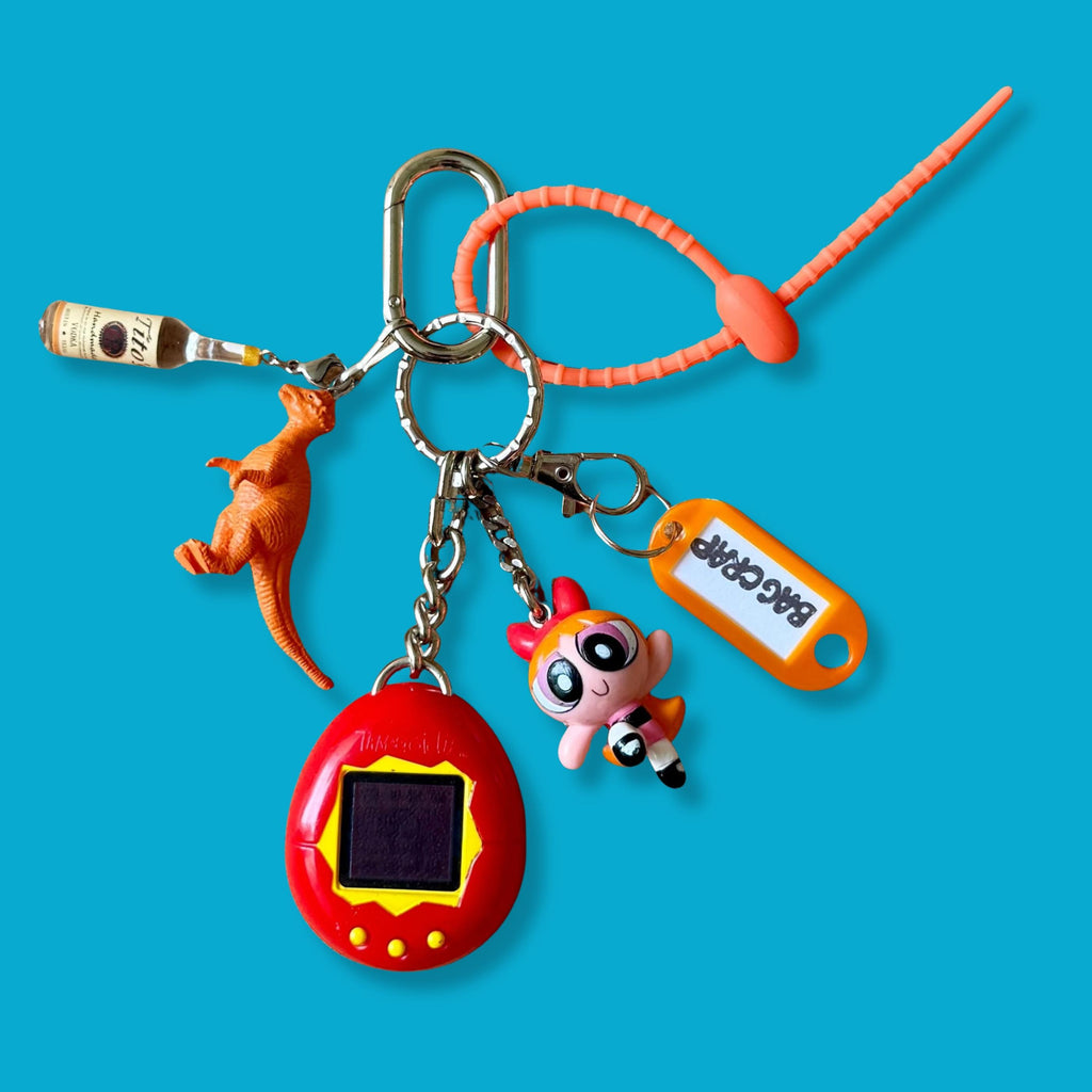 Vintage 90s Blossom Powerpuff Girls Tamagotchi Bag Charm Keychain Pack
