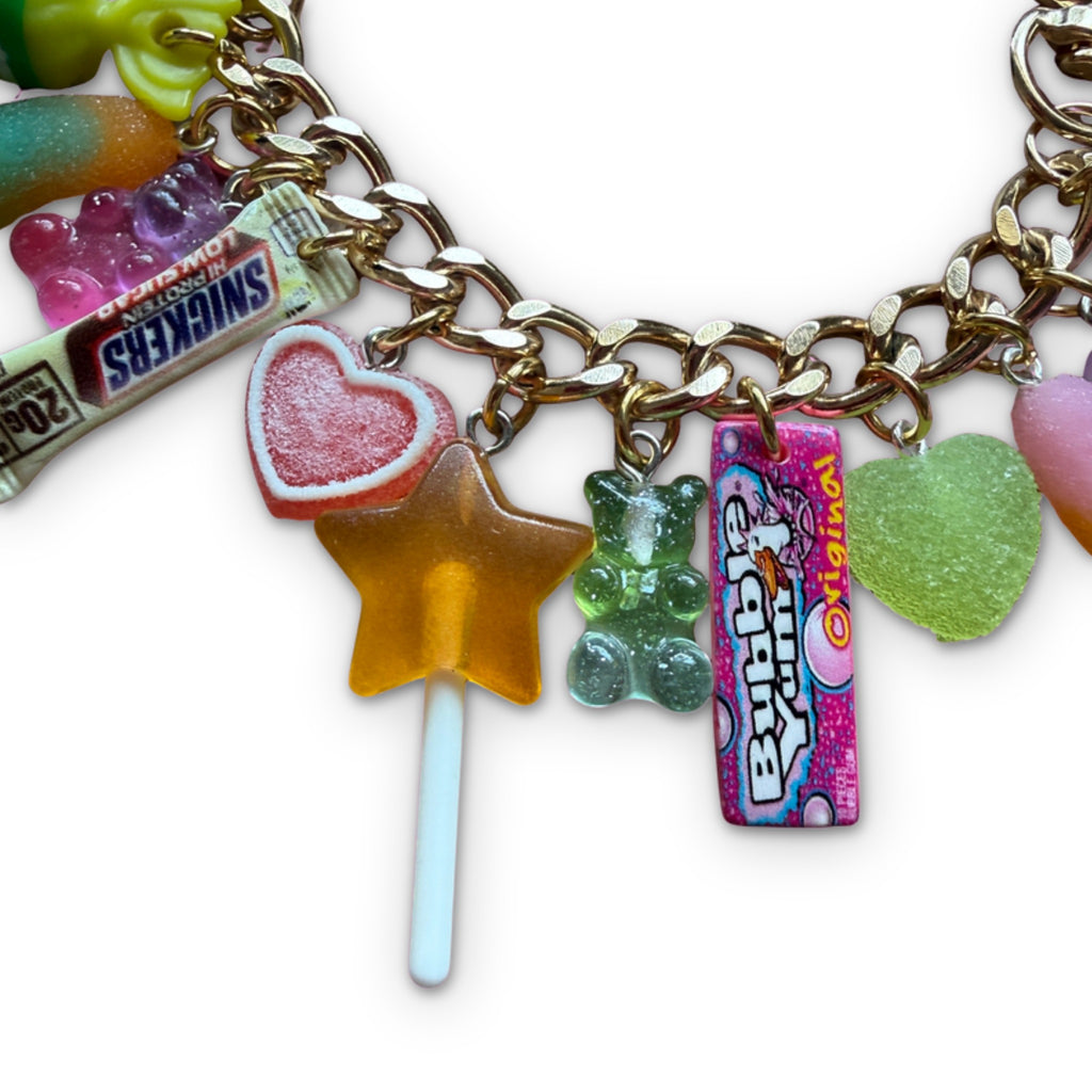 1:1 Candy Stacked Bag Charm Chain - Green/Gold