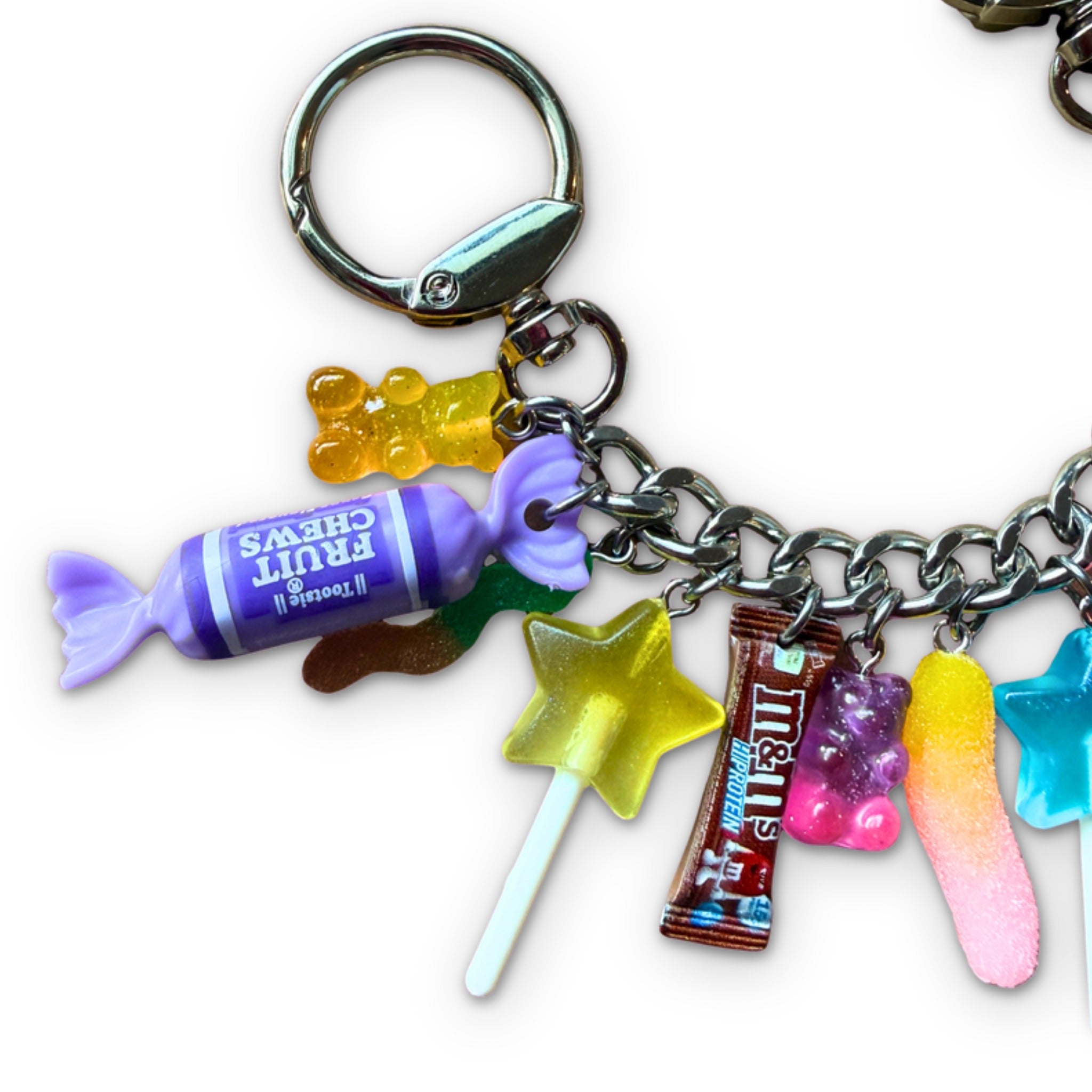 1:1 Stacked Candy   Chain - Purple/Silver - vintage bag charm chains silver nostalgia vintage y2k vintage keychain vintage charms for bag nostalgia vintage keychains y2k collectible - Bag Crap