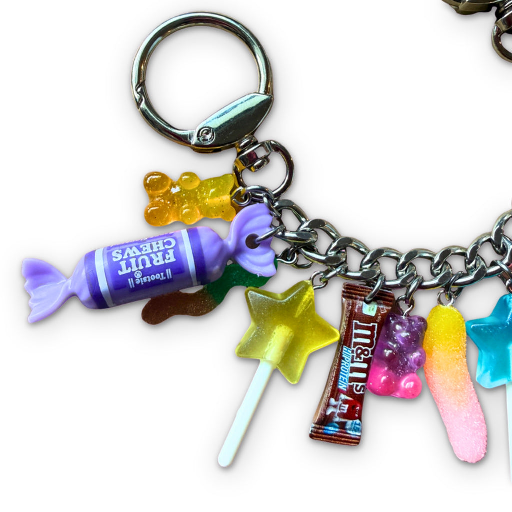 1:1 Stacked Candy Bag Charm Chain - Purple/Silver
