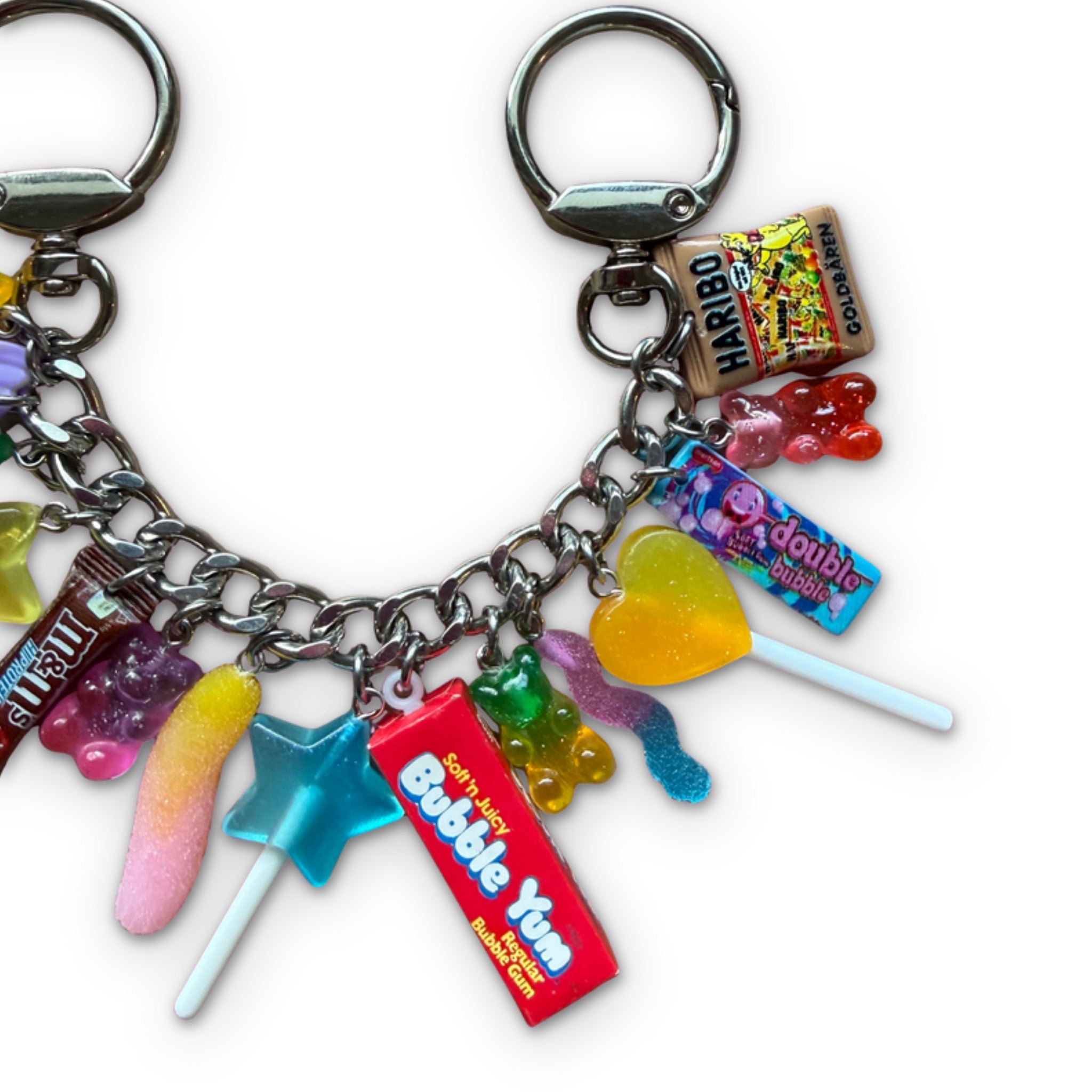 1:1 Stacked Candy   Chain - Purple/Silver - vintage bag charm chains silver nostalgia vintage y2k vintage keychain vintage charms for bag nostalgia vintage keychains y2k collectible - Bag Crap