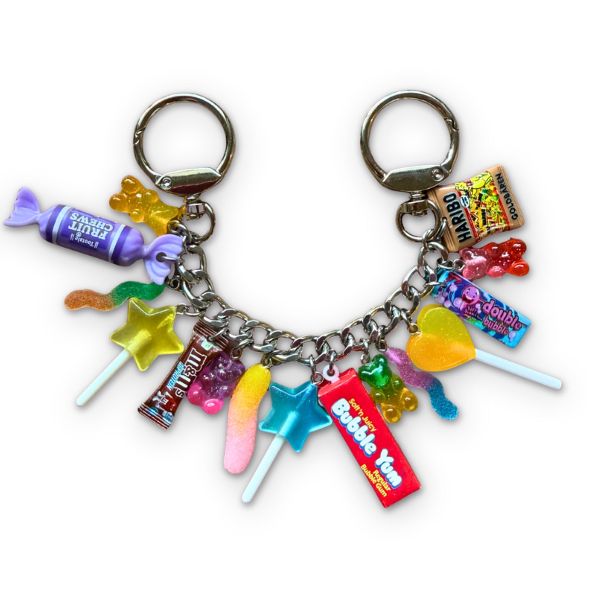 1:1 Stacked Candy   Chain - Purple/Silver - vintage bag charm chains silver nostalgia vintage y2k vintage keychain vintage charms for bag nostalgia vintage keychains y2k collectible - Bag Crap