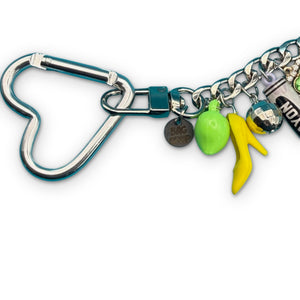 1:1 Pastel Purple & Green Trinket  Chain - vintage bag charm chains silver nostalgia vintage y2k vintage keychain vintage charms for bag nostalgia vintage keychains y2k collectible - Bag Crap