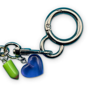 1:1 Pastel Purple & Green Trinket  Chain - vintage bag charm chains silver nostalgia vintage y2k vintage keychain vintage charms for bag nostalgia vintage keychains y2k collectible - Bag Crap
