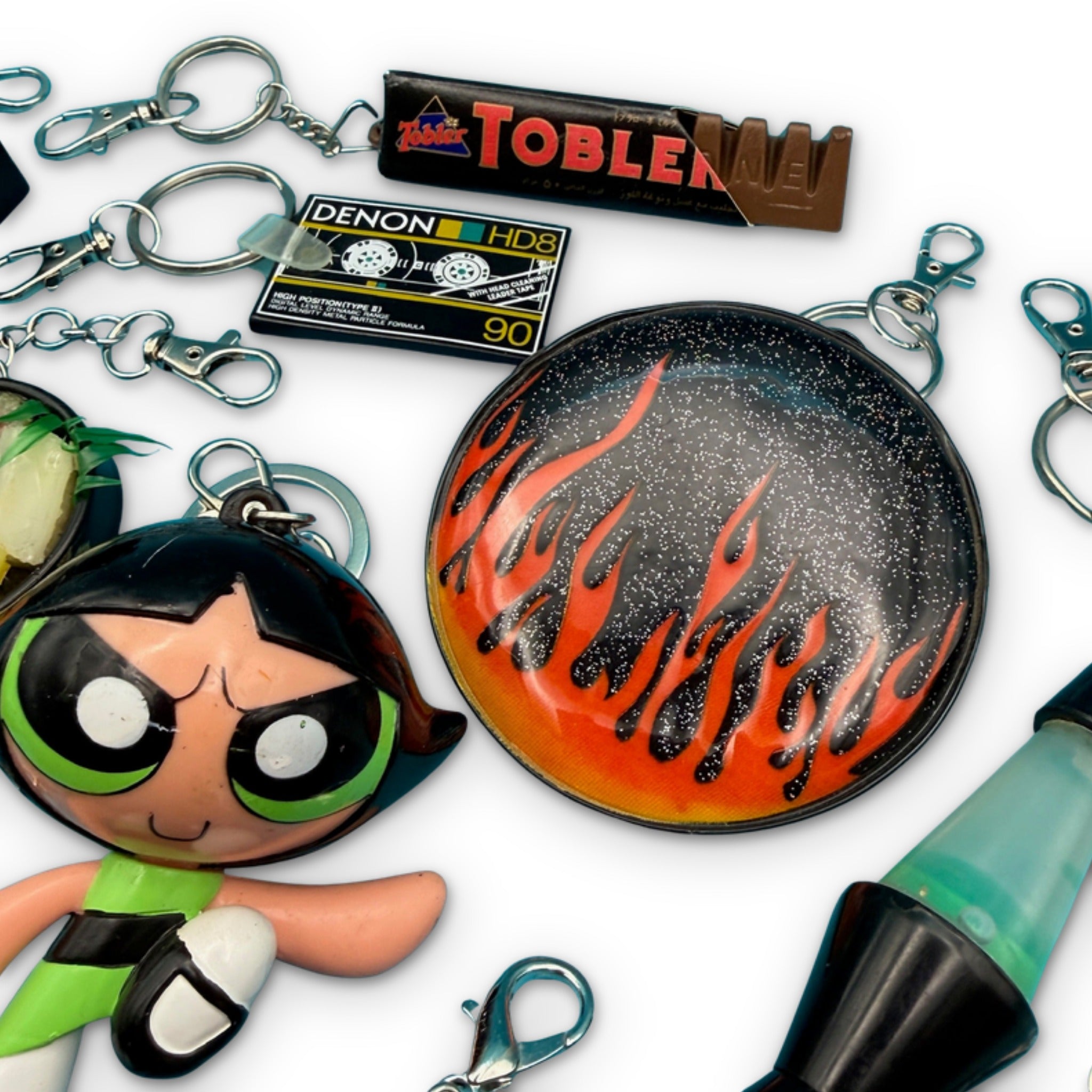 1960s-  s &   s: Black Collection -  vintage keychain vintage charms for bag nostalgia vintage keychains y2k collectible - Bag Crap