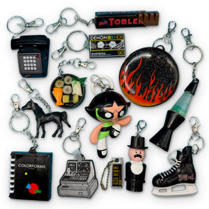 1960s-  s &   s: Black Collection -  vintage keychain vintage charms for bag nostalgia vintage keychains y2k collectible - Bag Crap