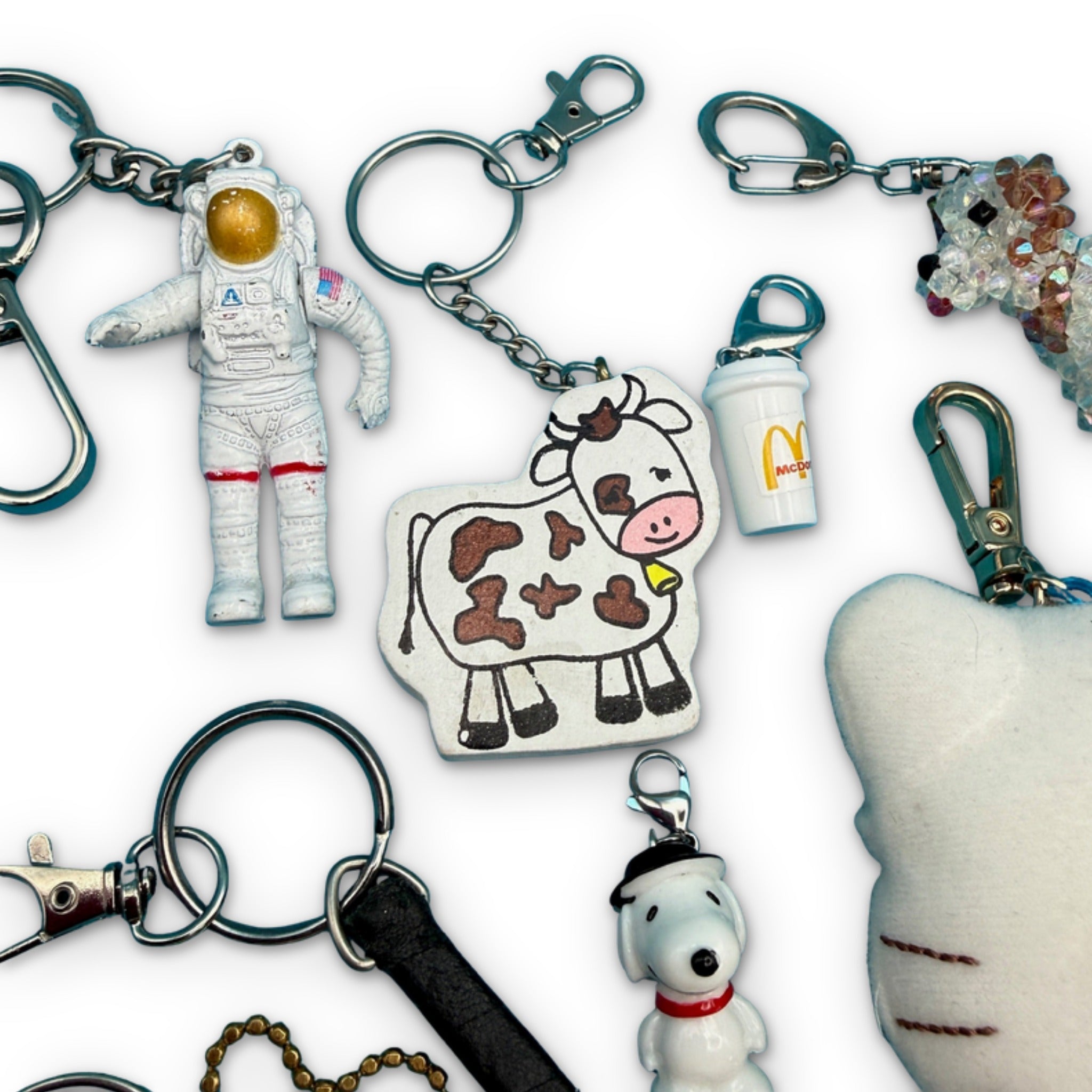 1960s-  s &   s: White Collection - snoopy rar peanuts vintage keychain vintage charms for bag nostalgia vintage keychains y2k collectible - Bag Crap