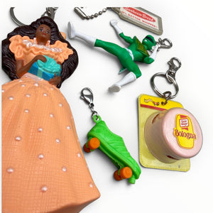 Junk Drawer s &  s: Green & Peach - barbie doll toy pink rare vintage keychain vintage charms for bag nostalgia vintage keychains y2k collectible - Bag Crap