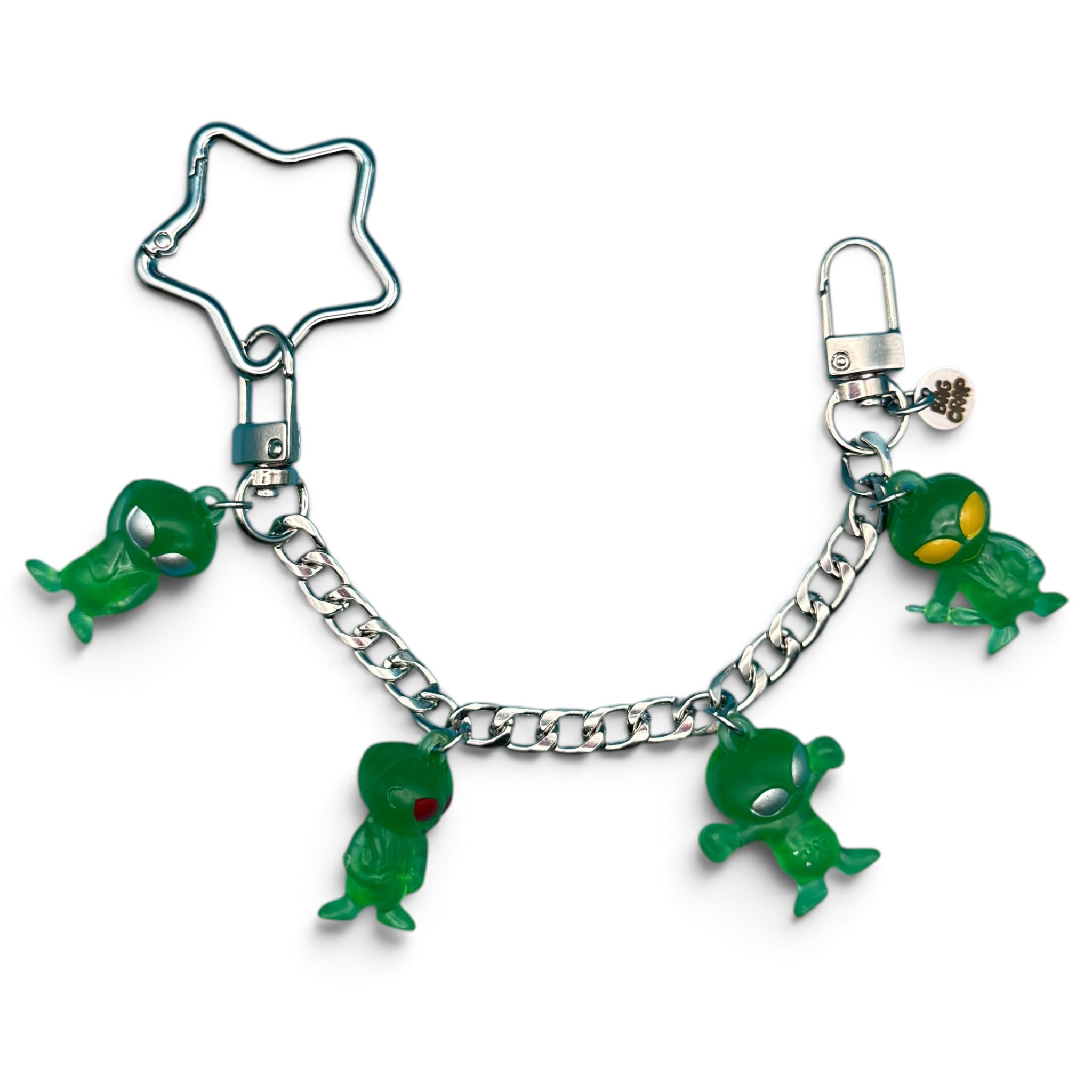 Miniature  Aliens   Chain - vintage bag charm chains silver nostalgia vintage y2k vintage keychain vintage charms for bag nostalgia vintage keychains y2k collectible - Bag Crap
