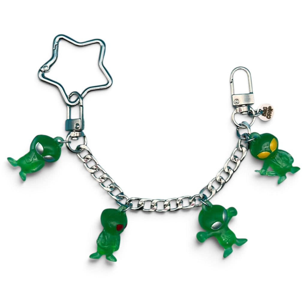 Miniature Vintage Aliens Bag Charm Chain