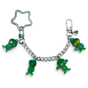 Miniature  Aliens   Chain - vintage bag charm chains silver nostalgia vintage y2k vintage keychain vintage charms for bag nostalgia vintage keychains y2k collectible - Bag Crap