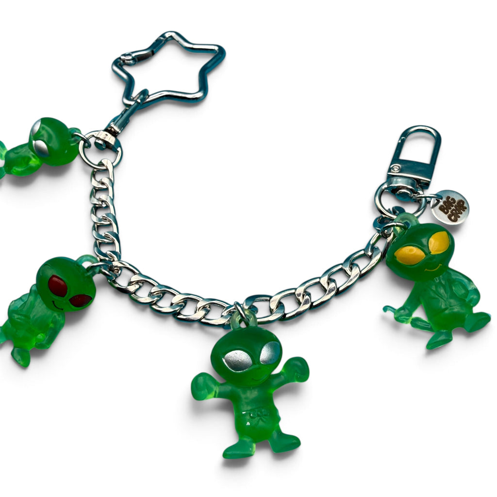Miniature Vintage Aliens Bag Charm Chain