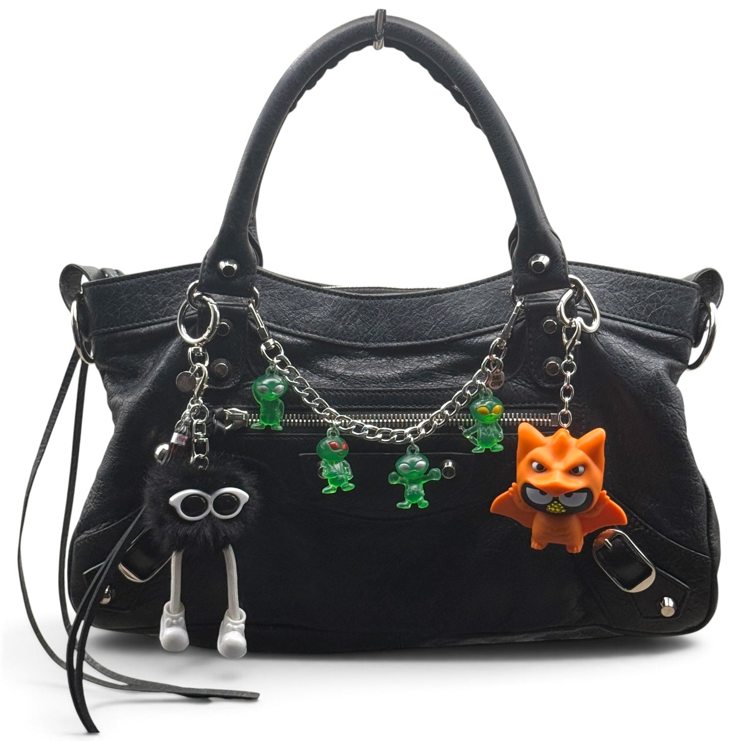 Miniature  Aliens   Chain - vintage bag charm chains silver nostalgia vintage y2k vintage keychain vintage charms for bag nostalgia vintage keychains y2k collectible - Bag Crap
