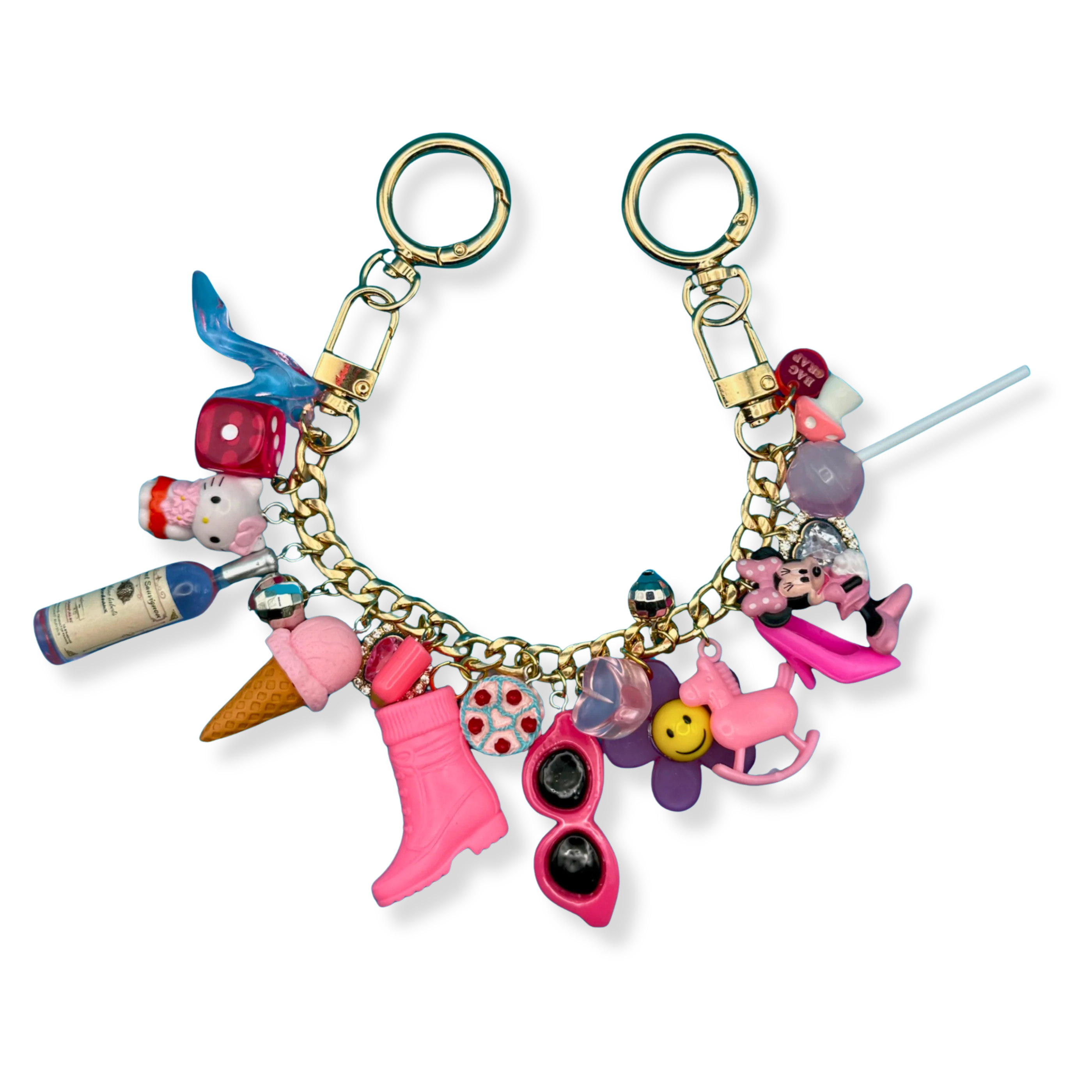 1:1  Barbie Shoes + Hello Kitty   Chain - barbie doll toy pink rare vintage keychain vintage charms for bag nostalgia vintage keychains y2k collectible - Bag Crap