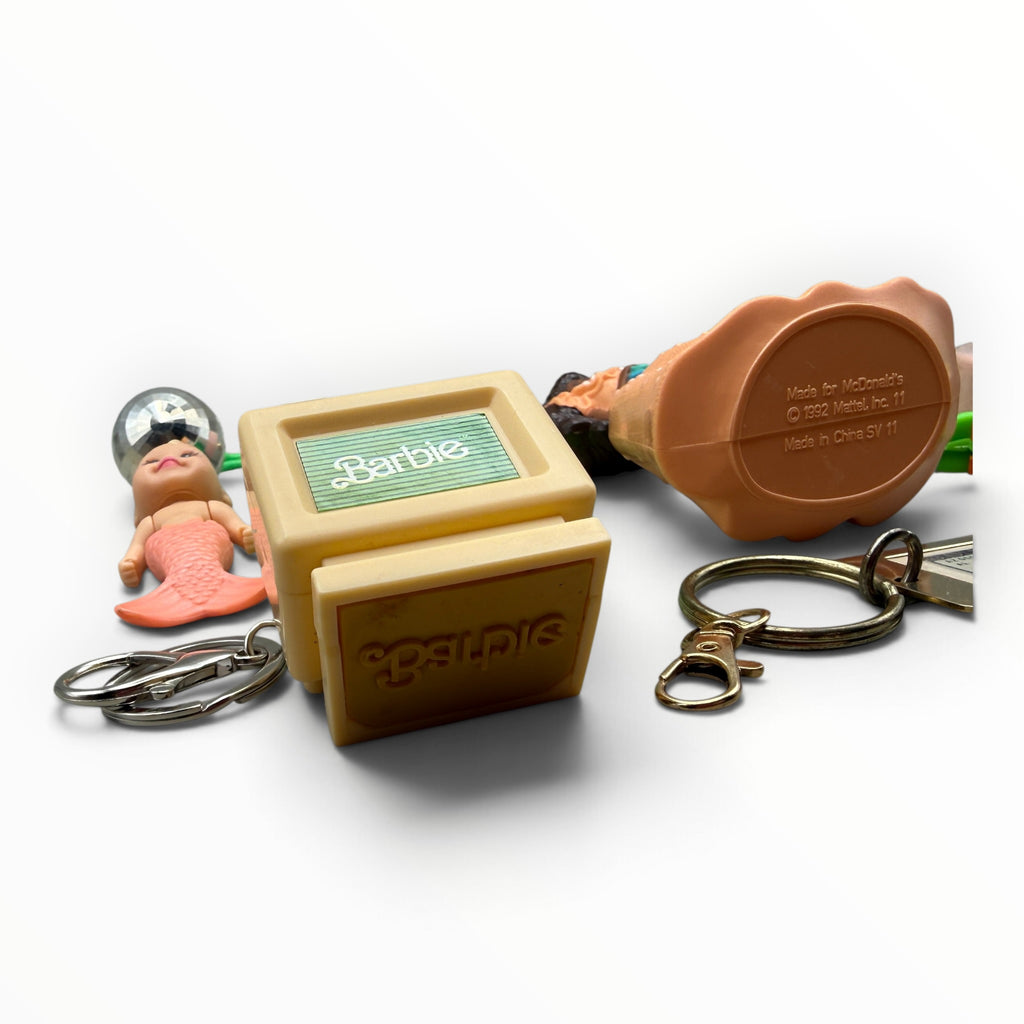 Vintage Junk Drawer Keychains & Bag Charms: Green & Peach