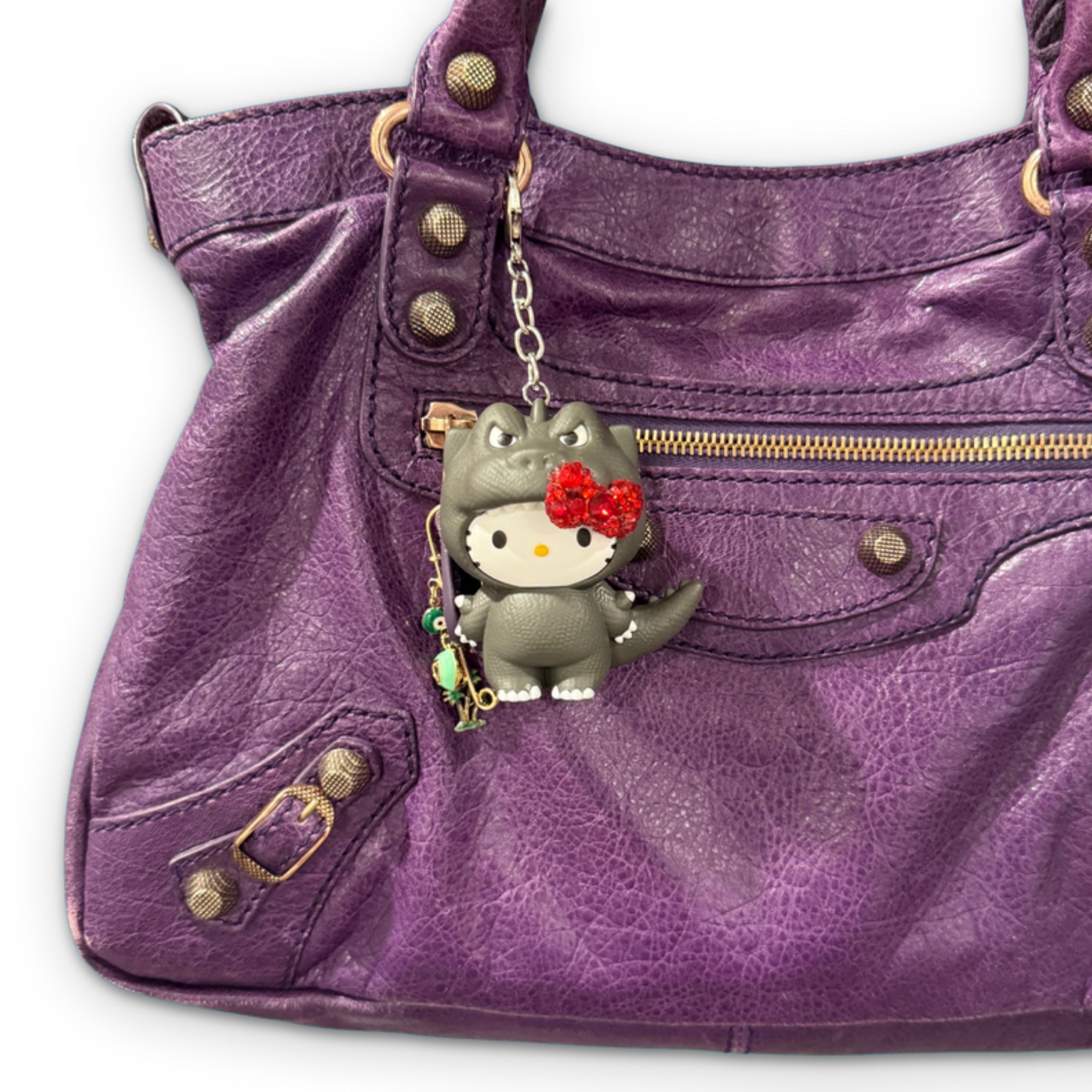 BEDAZZLED Hello Kitty Godzilla McDonald’s Happy Meal - hello kitty sanrio japan kawaii rare vintage keychain vintage charms for bag nostalgia vintage keychains y2k collectible - Bag Crap