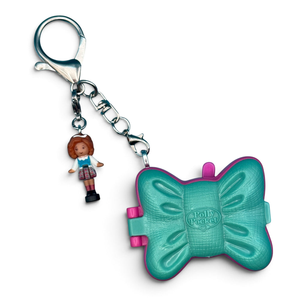 Vintage Polly Pocket Butterfly Compact Bag Charm Keychain