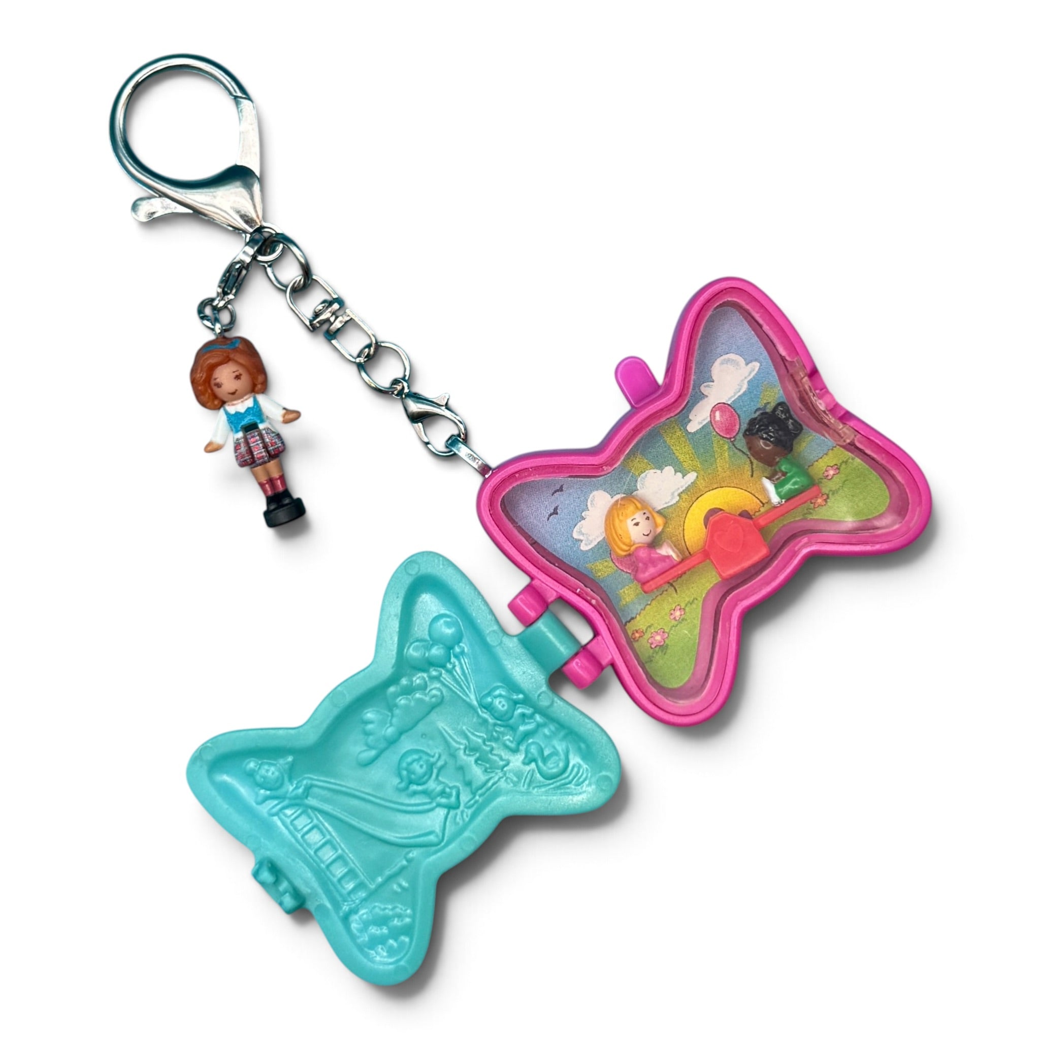 Polly Pocket Butterfly Compact -  vintage keychain vintage charms for bag nostalgia vintage keychains y2k collectible - Bag Crap