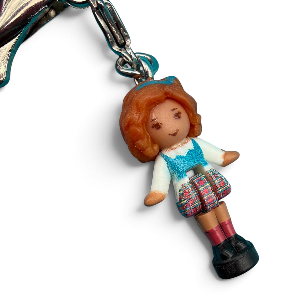 Vintage Polly Pocket Butterfly Compact Bag Charm Keychain