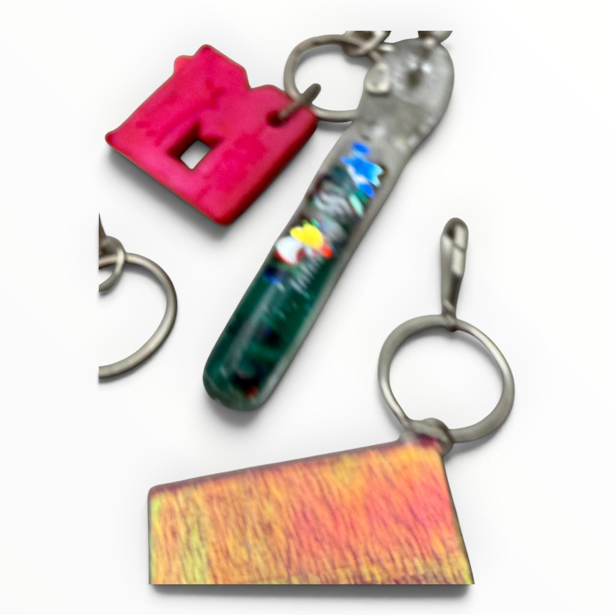 Junk Drawer  s & s: Pink & Teal - barbie doll toy pink rare vintage keychain vintage charms for bag nostalgia vintage keychains y2k collectible - Bag Crap