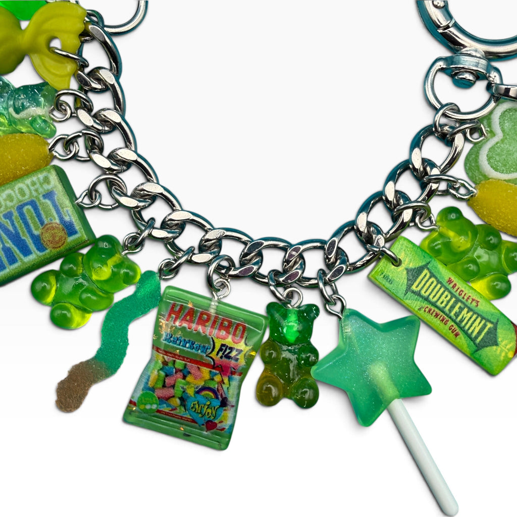 1:1 Super Stacked Lime Green Candy Bag Charm Chain