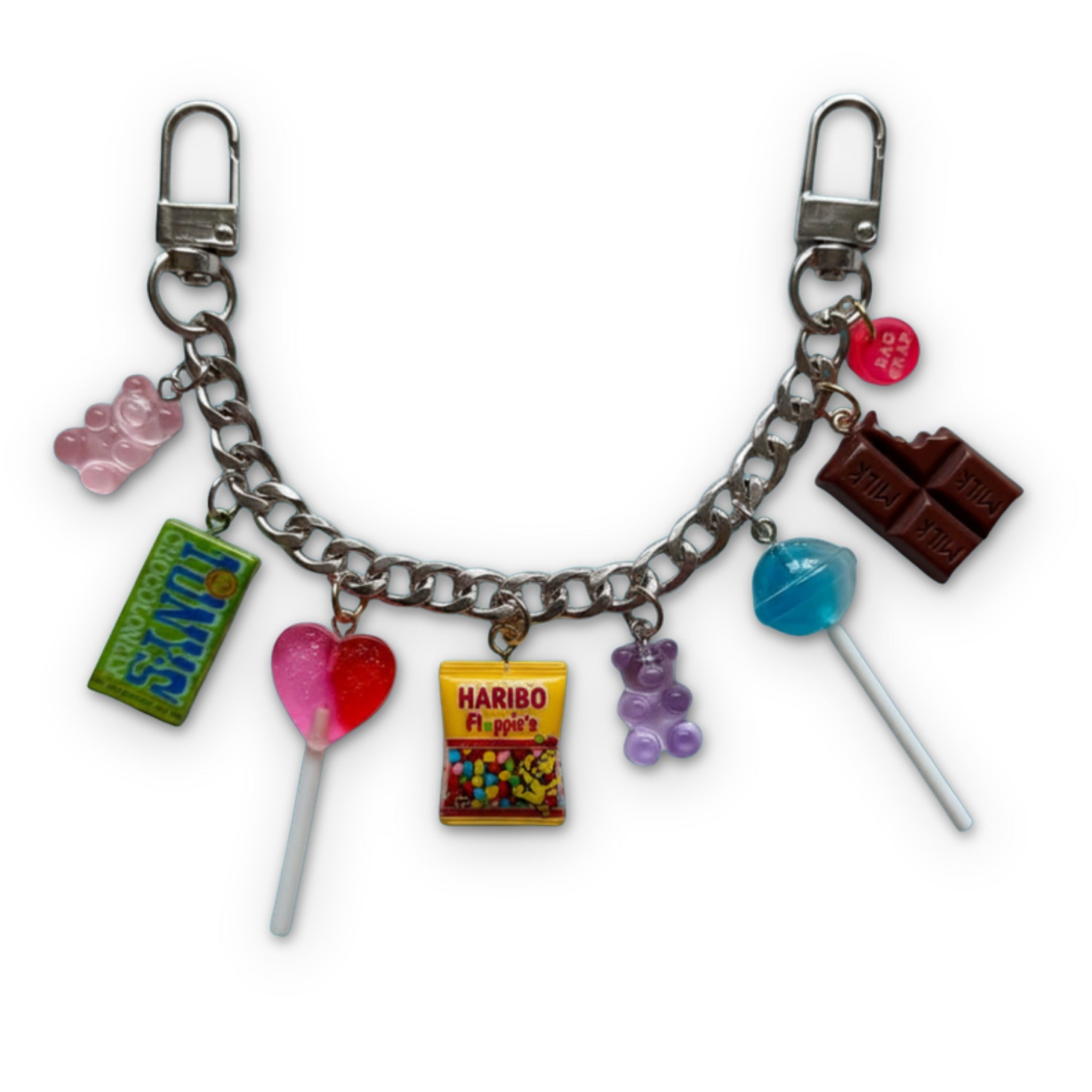 Colorful Crafted Candy   Chain - Gold or Silver - vintage bag charm chains silver nostalgia vintage y2k vintage keychain vintage charms for bag nostalgia vintage keychains y2k collectible - Bag Crap