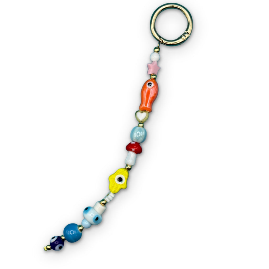 Colorful Glass Beaded Bag Charm