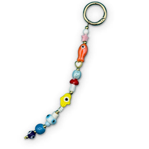 Colorful Glass Beaded -  vintage keychain vintage charms for bag nostalgia vintage keychains y2k collectible - Bag Crap