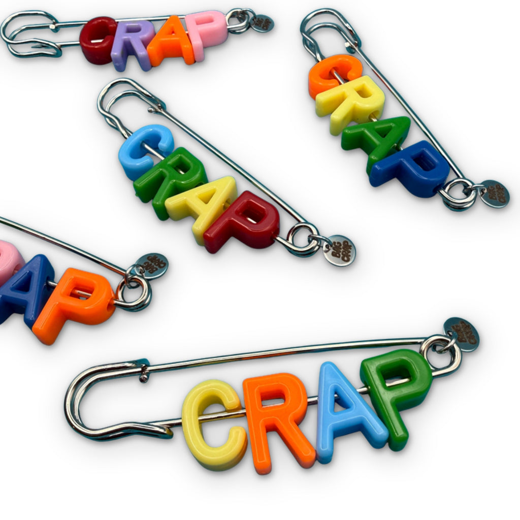 'CRAP' Letter Bead Brooch Charm