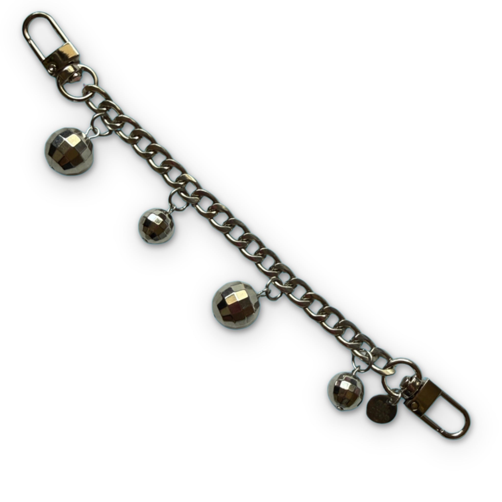 Disco Ball Silver   Chain - clips carabiners charms keychains bag designer vintage keychain vintage charms for bag nostalgia vintage keychains y2k collectible - Bag Crap