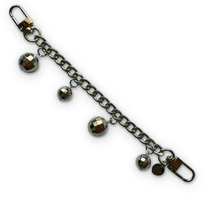 Disco Ball Silver   Chain - clips carabiners charms keychains bag designer vintage keychain vintage charms for bag nostalgia vintage keychains y2k collectible - Bag Crap