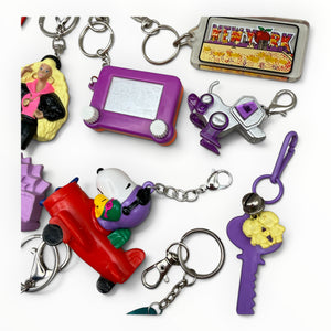 Junk Drawer s &  s: Purple & Red - barbie doll toy pink rare vintage keychain vintage charms for bag nostalgia vintage keychains y2k collectible - Bag Crap